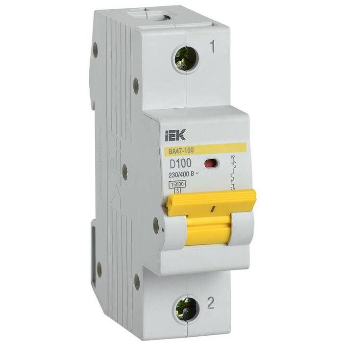 Автоматический выключатель IEK ВА47-150 1P 100А (D) 15кА, MVA50-1-100-D