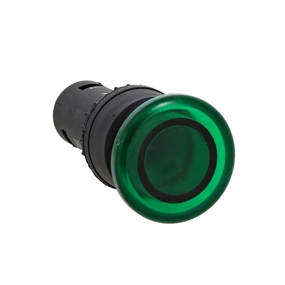 Кнопка SW2C-MD грибок зеленая с подсветкой NO+NC 24В EKF PROxima