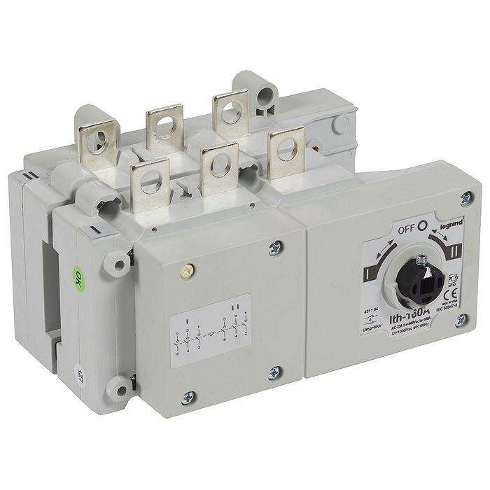 Перекидной выключатель-разъединитель DCX-M - 160 А - типоразмер 2 - 3П - плоские выводы