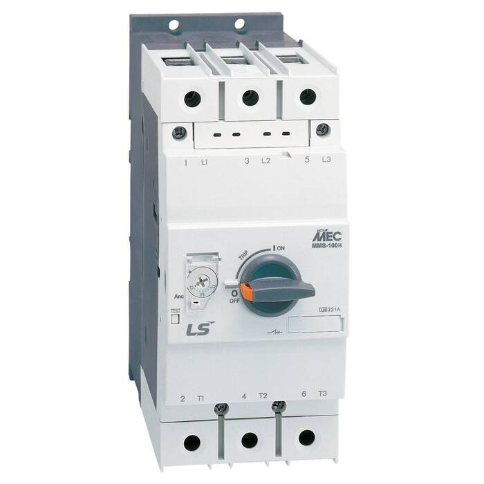 Силовой автомат для защиты двигателя LS Electric MMS-100 100А 3P, термомагнитный расцепитель, 707002000