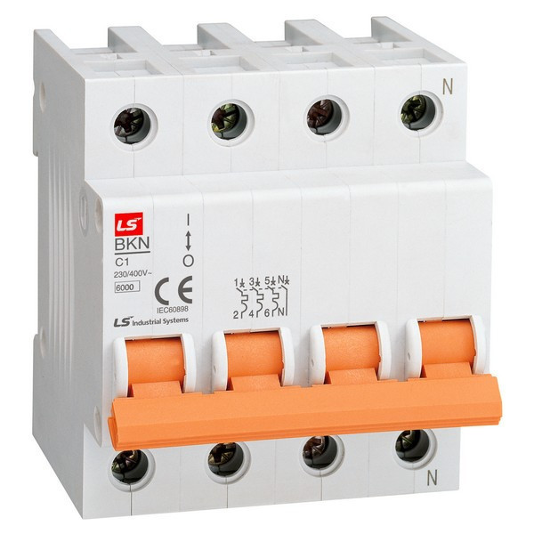 Автоматический выключатель LS Electric BKN 4P 2А (C) 6кА, 061403298B