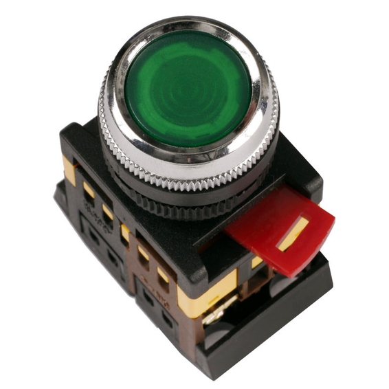 Кнопка ABLF-22 зеленый d22мм неон/240В 1з+1р ИЭК