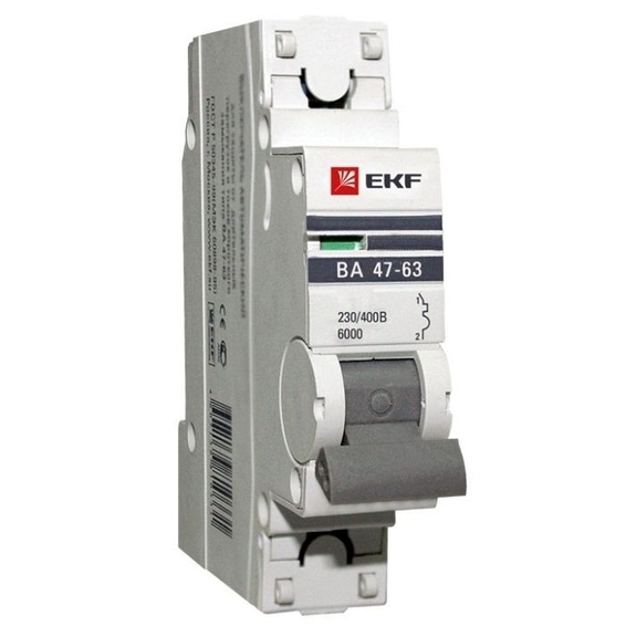 Автоматический выключатель EKF PROxima 1P 10А (C) 6кА, mcb4763-6-1-10C-pro