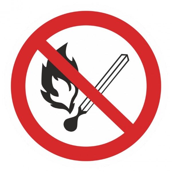 Наклейка Запрещается пользоваться открытым огнем и курить Р02 (200х200мм.) EKF PROxima