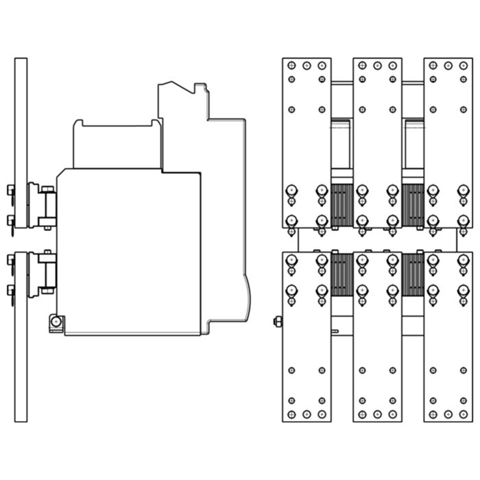 Комплект шин и контактов (шаг 116,5мм) для переднего присоединения стационарного Протон 25