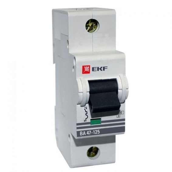 Автоматический выключатель EKF PROxima 1P 125А (C) 15кА, mcb47125-1-125C