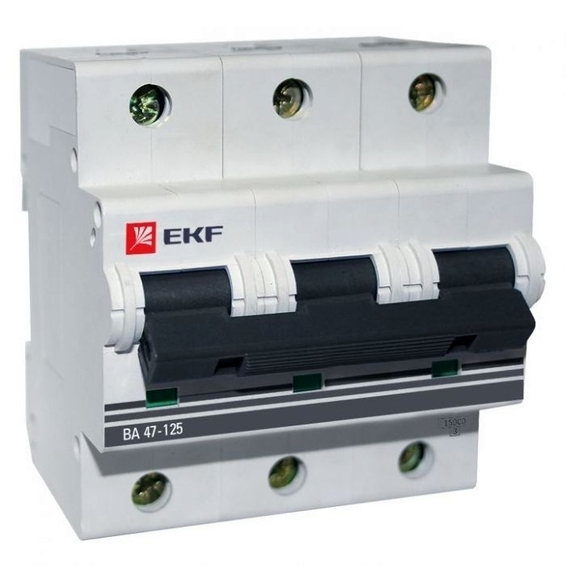 Автоматический выключатель EKF PROxima 3P 100А (C) 15кА, mcb47125-3-100C