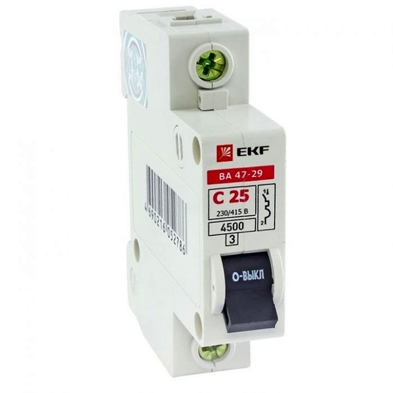 Автоматический выключатель EKF Basic 1P 63А (C) 4.5кА, mcb4729-1-63C