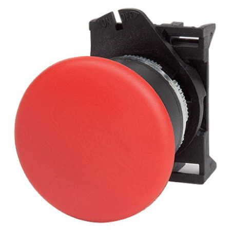 Кнопка грибовидная, прозрачная с фиксацией, красная д. 40 (упак. 10шт)