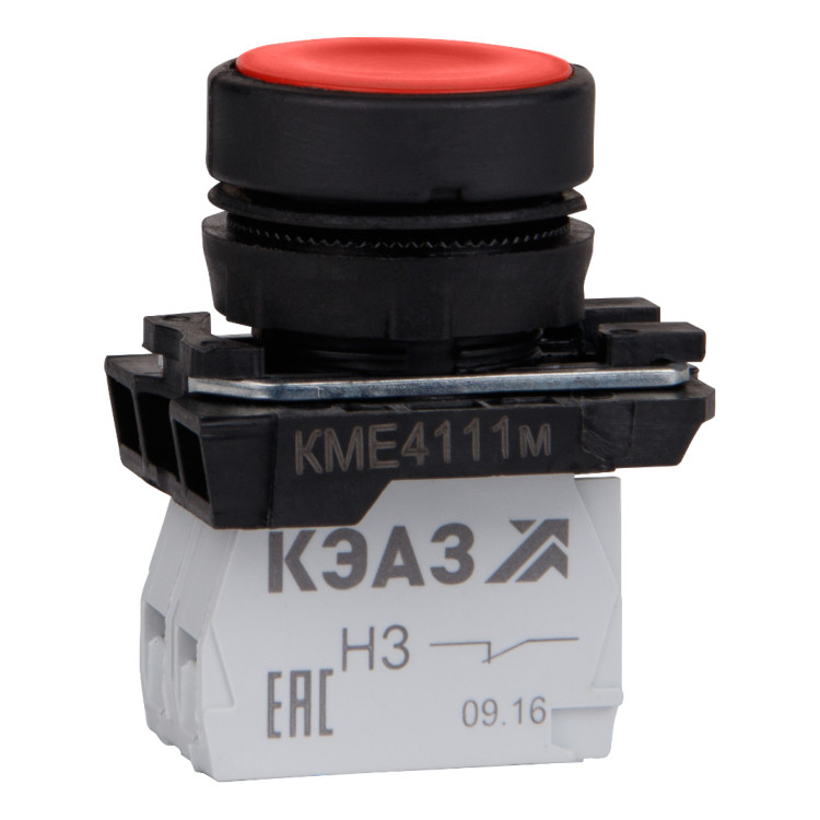Кнопка КМЕ4111м-красный-1но+1нз-цилиндр-IP40-КЭАЗ