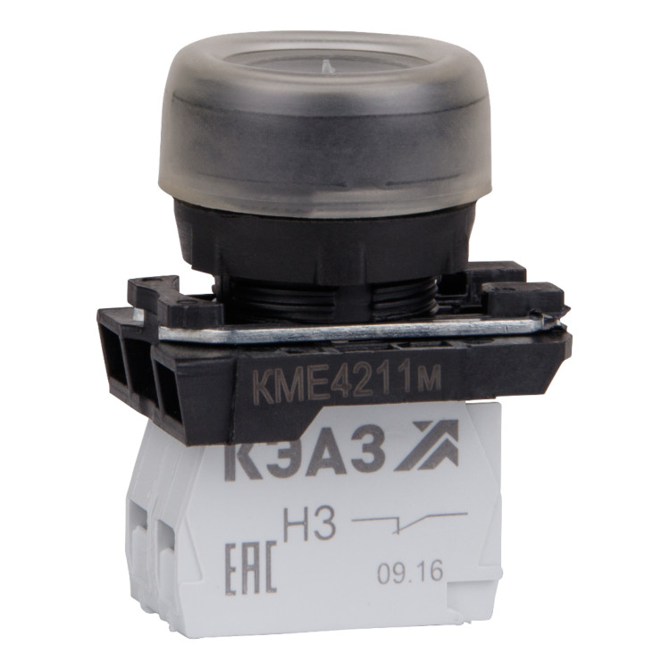 Кнопка КМЕ4211м-черный-1но+1нз-цилиндр-IP65-КЭАЗ