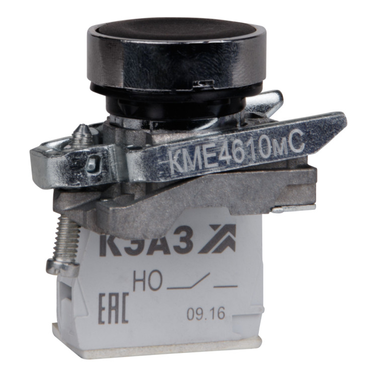 Кнопка КМЕ4610мС-черный-1но+0нз-цилиндр-IP65-КЭАЗ