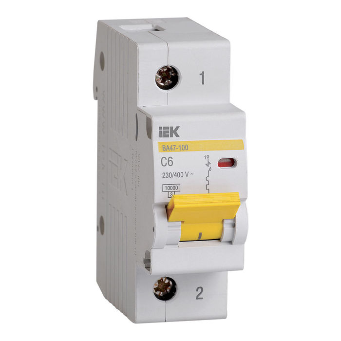 Автоматический выключатель IEK ВА47-100 1P 6А (C) 10кА, MVA40-1-006-C