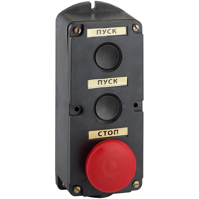 Пост кнопочный ПКЕ 212-3-У3-IP40-КЭАЗ (красный гриб)