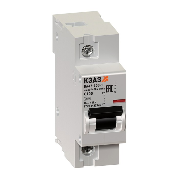 Автоматический выключатель КЭАЗ ВА47-100 1P 16А (C) 10кА, 233014