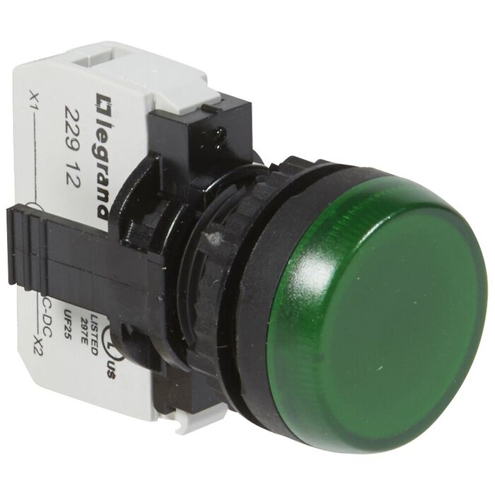 Лампа-индикатор - Osmoz - в сборе - с подсветкой - зеленый - 130 B~