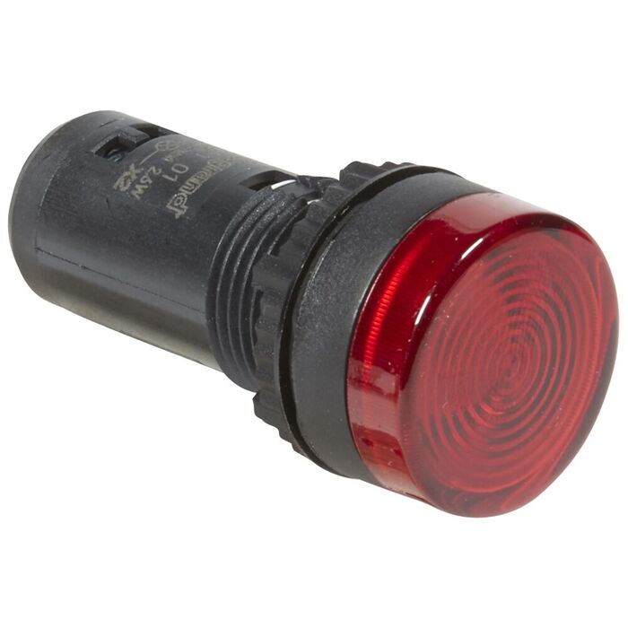 Моноблочная сигнальная лампа ? 22,3 - Osmoz - для комплектации - с подсветкой - лампы с цоколем BA9S - IP 66 - красный