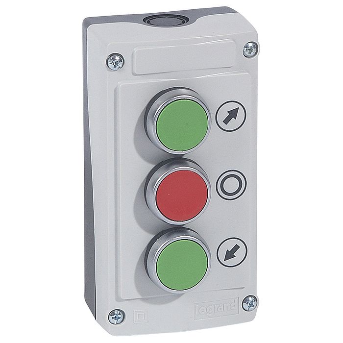 Кнопочный пост управления в сборе с 3 кнопками - Osmoz - основание с серой крышкой