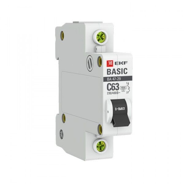 Автоматический выключатель EKF Basic 1P 20А (B) 5кА, mcb4729-1-20-B