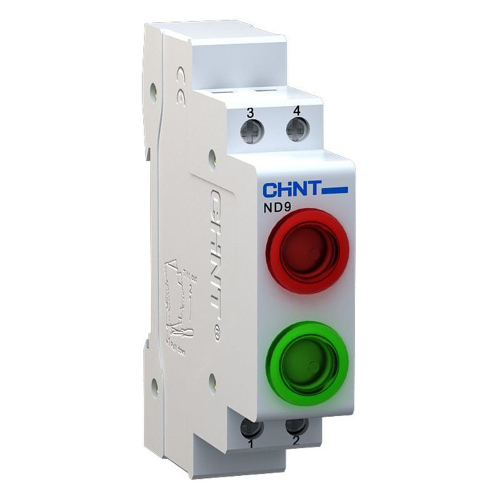 Индикатор ND9-2/gg  зеленый+зеленый , AC/DC230В (LED) (CHINT)