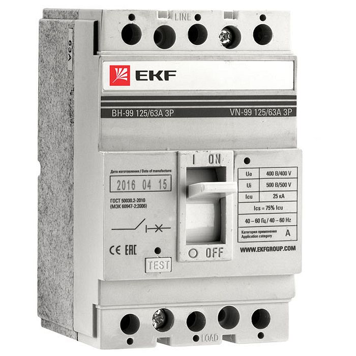 Выключатель-разъединитель EKF PROxima 100А, 3P, 100А, sl99-125-100
