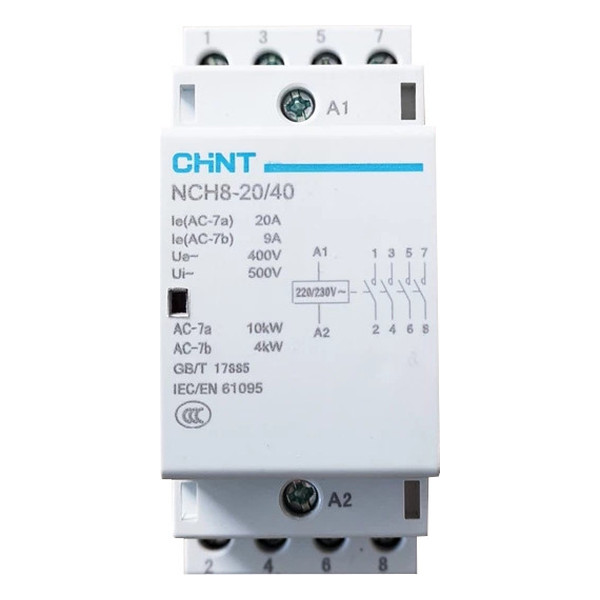 Модульный контактор Chint NCH8 4НО 20А 230В AC, 256085