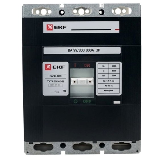 Силовой автомат EKF ВА-99 800А, термомагнитный, 35кА, 3P, 800А, mccb99-800-800
