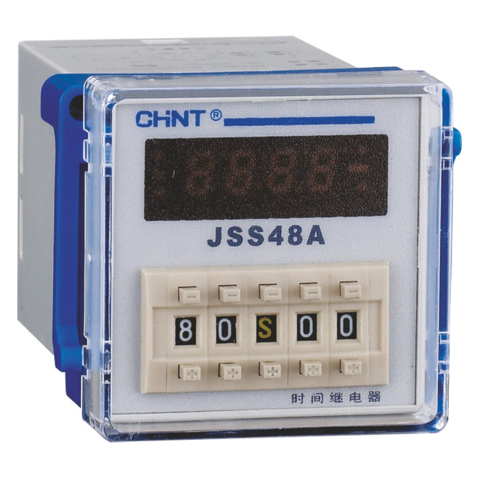 Реле времени JSS48A 8-контактный одно групповой переключатель многодиапазонной задержки питания AC/DC100V~240V (CHINT)