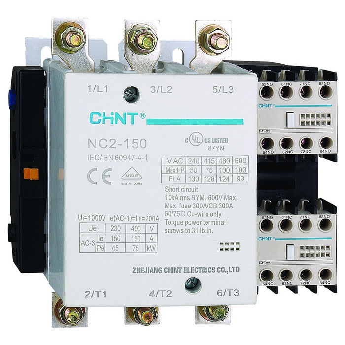 Реверсивный контактор Chint NC2 3P 150А 380-415В AC 75кВт, 235748