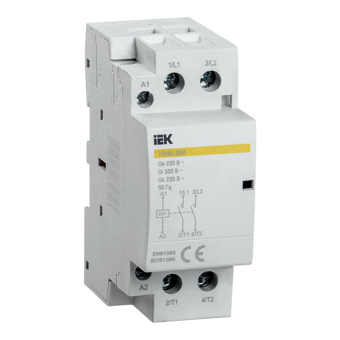 Модульный контактор IEK 2НО 40А 230В AC, MKK11-40-20