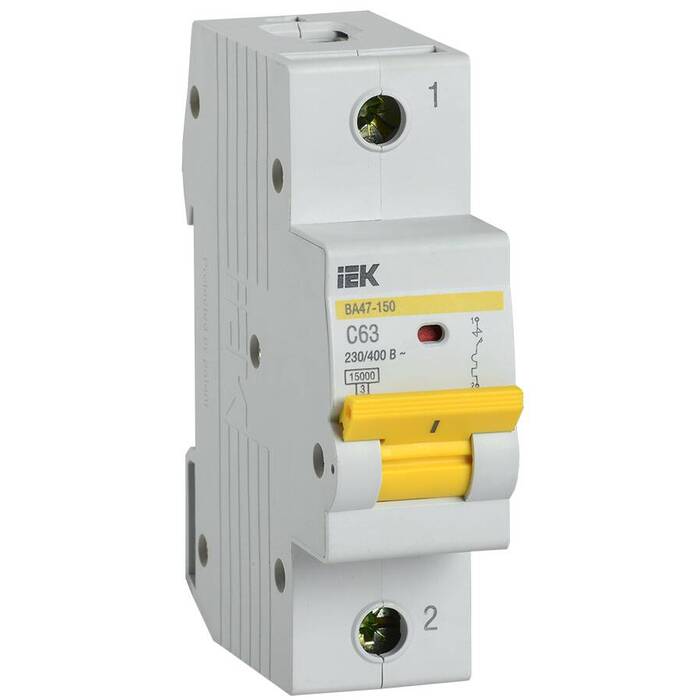 Автоматический выключатель IEK ВА47-150 1P 63А (C) 15кА, MVA50-1-063-C