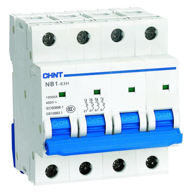 Автоматический выключатель Chint NB1-63 4P 10А (C) 10кА, 179908