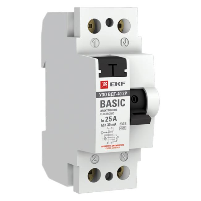 УЗО EKF Basic 2P 25А, 30 мА ( AC ), elcb-2-25-30e-sim УЗО EKF Basic 2P 25А, 30 мА ( AC ), elcb-2-25-30e-sim