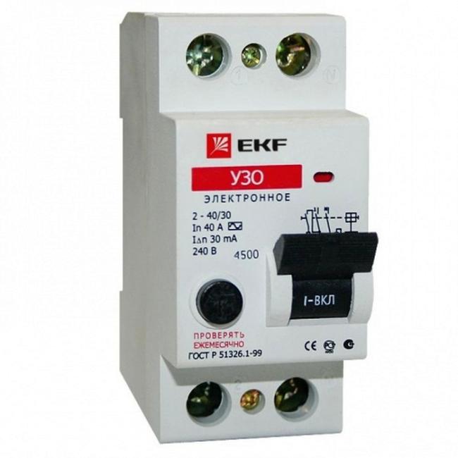 УЗО EKF Basic 2P 40А, 30 мА ( AC ), elcb-2-40-30e-sim УЗО EKF Basic 2P 40А, 30 мА ( AC ), elcb-2-40-30e-sim