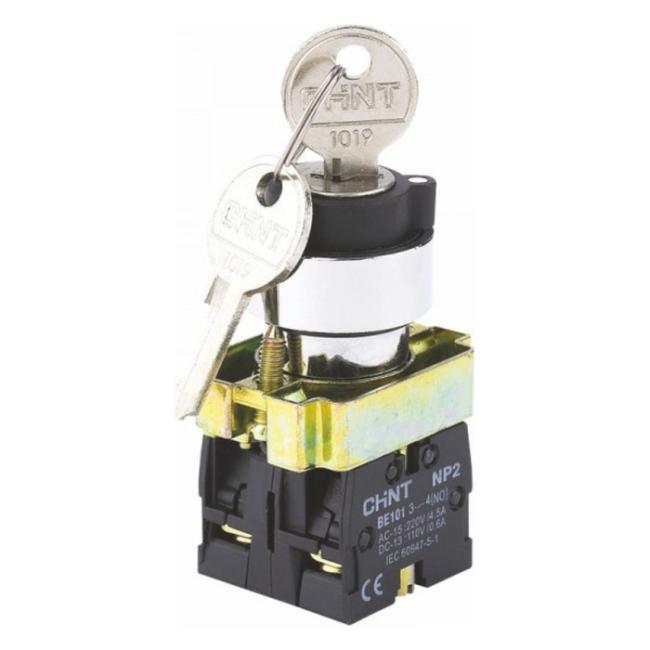 Переключатель NP2-BG35D, 3 положения с фиксацией, 1НЗ +1НО IP40 (CHINT)