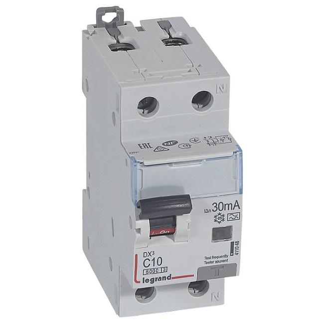 Дифавтомат Legrand DX? 1P+N 10А (C) 10 кА, 30 мА ( A ), 411048 Дифавтомат Legrand DX? 1P+N 10А (C) 10 кА, 30 мА ( A ), 411048