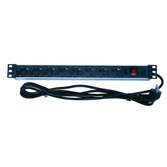 ITK PDU 8 розеток C13 с LED выкл,1U, шнур 2м вилка нем.ст