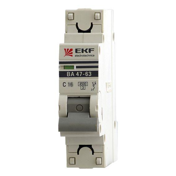 Автоматический выключатель EKF PROxima 1P 16А (C) 6кА, mcb4763-6-1-16C-pro Автоматический выключатель EKF PROxima 1P 16А (C) 6кА, mcb4763-6-1-16C-pro