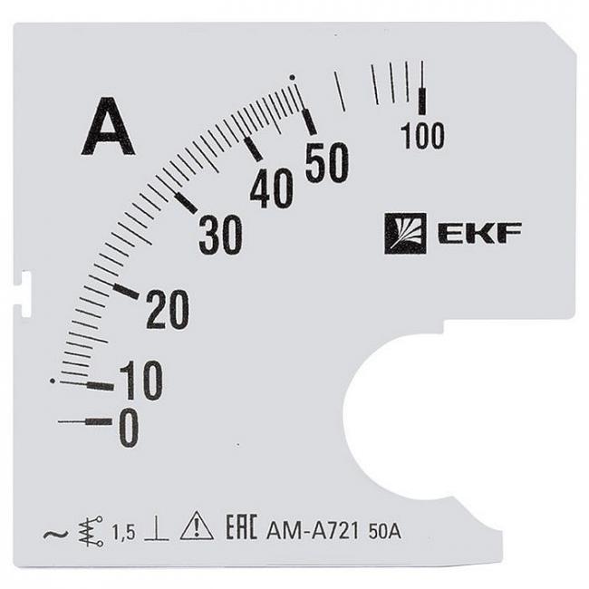 Шкала сменная для A721 50/5А-1,5 EKF PROxima Шкала сменная для A721 50/5А-1,5 EKF PROxima