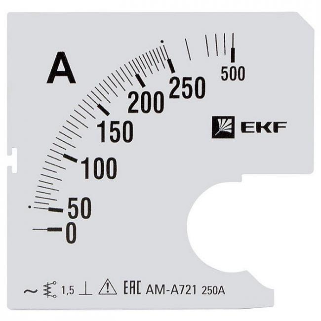 Шкала сменная для A721 250/5А-1,5 EKF PROxima Шкала сменная для A721 250/5А-1,5 EKF PROxima