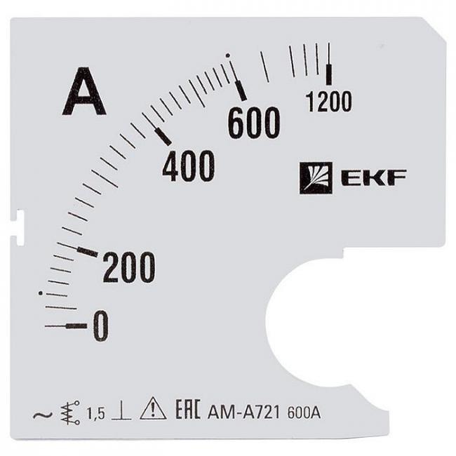 Шкала сменная для A721 600/5А-1,5 EKF PROxima Шкала сменная для A721 600/5А-1,5 EKF PROxima