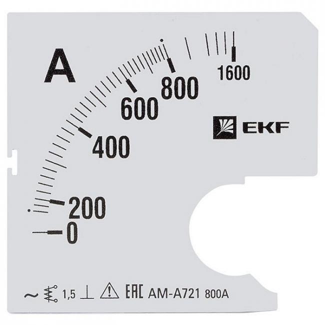 Шкала сменная для A721 800/5А-1,5 EKF PROxima Шкала сменная для A721 800/5А-1,5 EKF PROxima
