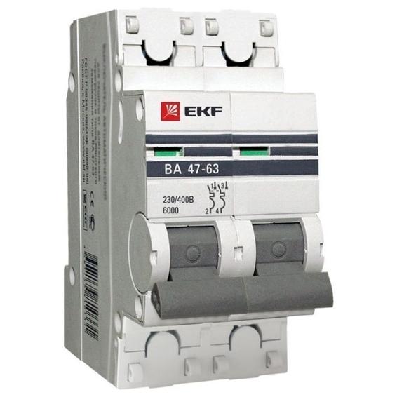 Автоматический выключатель EKF PROxima 2P 10А (D) 6кА, mcb4763-6-2-10D-pro Автоматический выключатель EKF PROxima 2P 10А (D) 6кА, mcb4763-6-2-10D-pro