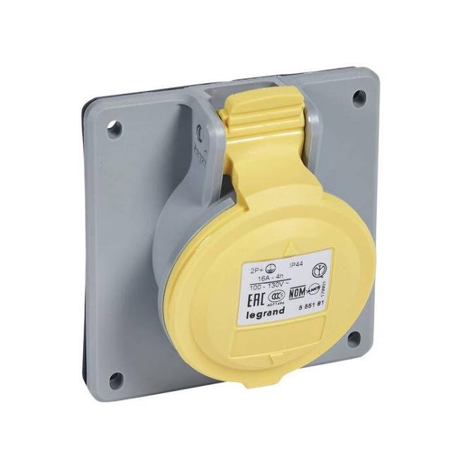 Встраиваемая наклонная розетка - P17 Tempra Pro - IP 44 - 100/130 В~ - 16 A - 2К+З Встраиваемая наклонная розетка - P17 Tempra Pro - IP 44 - 100/130 В~ - 16 A - 2К+З