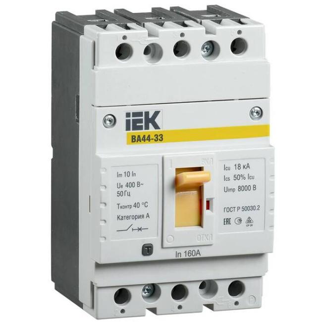 Силовой автомат IEK ВА44, 15кА, 3P, 50А, SVA4410-3-0050