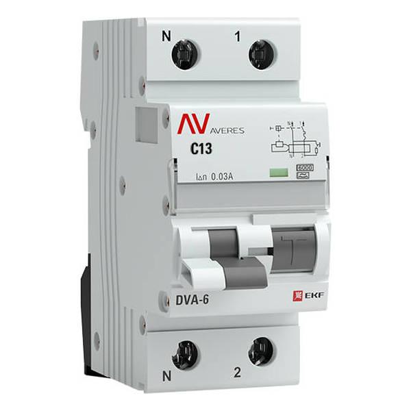 Дифавтомат EKF AVERES 1P+N 13А (C) 6 кА, 30 мА ( A ), rcbo6-1pn-13C-30-a-av Дифавтомат EKF AVERES 1P+N 13А (C) 6 кА, 30 мА ( A ), rcbo6-1pn-13C-30-a-av