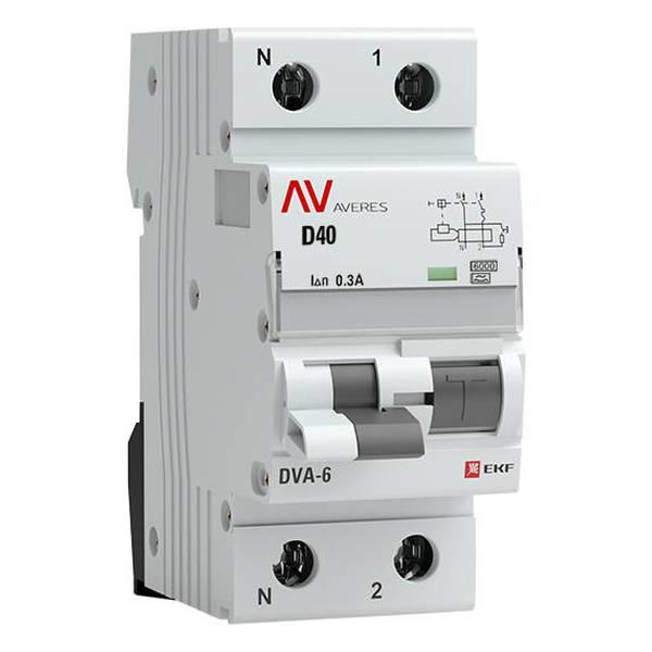 Дифавтомат EKF AVERES 1P+N 40А (D) 6 кА, 300 мА ( A ), rcbo6-1pn-40D-300-a-av Дифавтомат EKF AVERES 1P+N 40А (D) 6 кА, 300 мА ( A ), rcbo6-1pn-40D-300-a-av