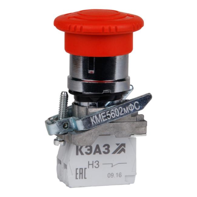 Кнопка КМЕ5602мФС-красный-0но+2нз-гриб-фикс-IP65-КЭАЗ Кнопка КМЕ5602мФС-красный-0но+2нз-гриб-фикс-IP65-КЭАЗ