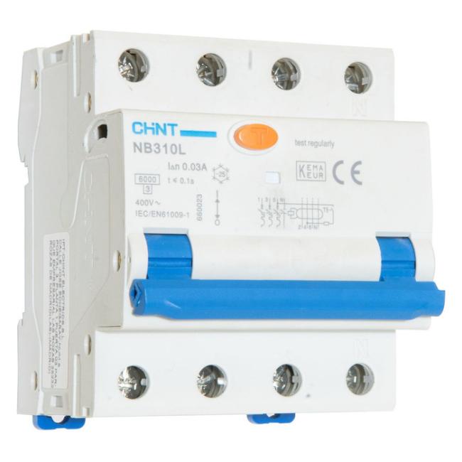 Дифавтомат Chint NB310L 3P+N 40А (B) 6 кА, 30 мА ( A ), 660040 Дифавтомат Chint NB310L 3P+N 40А (B) 6 кА, 30 мА ( A ), 660040