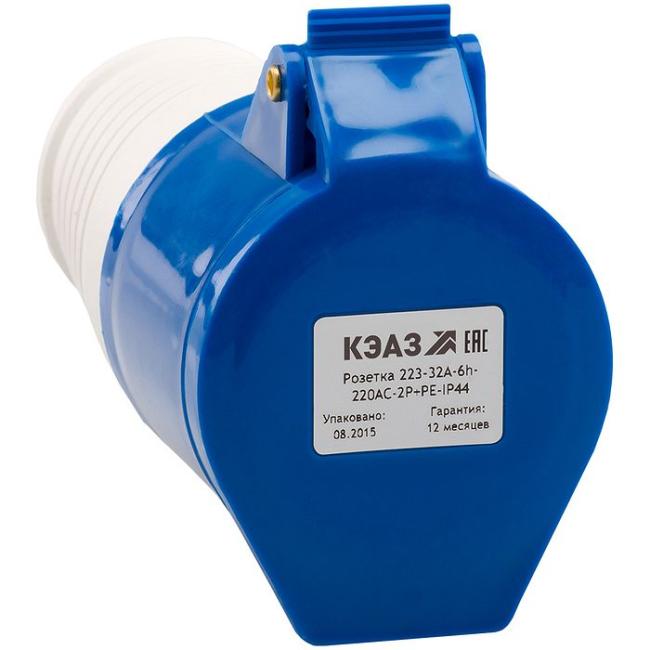 Розетка кабельная 223-32А-6h-220AC-2P+PE-IP44 Розетка кабельная 223-32А-6h-220AC-2P+PE-IP44